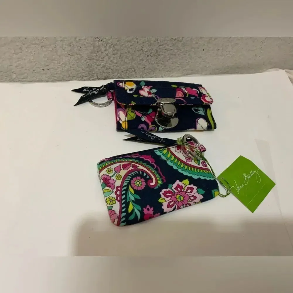 NWT lot of 2 Vera Bradley Petal Paisley Zip ID Case